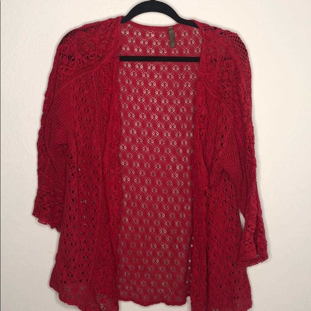 Custom-Dyed Crochet Lace Shrug